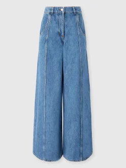 Pantalon à jambe large en denim