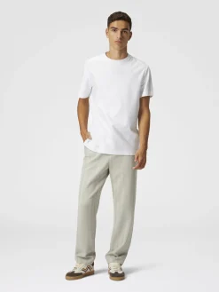 Pantalon classique en coton et viscose à zig zag