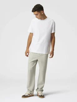 Pantalon classique en coton et viscose à zig zag