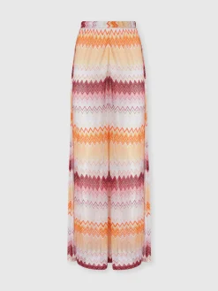 Pantalon classique en viscose mélangée zigzag lamé