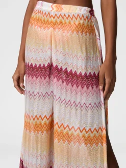 Pantalon classique en viscose mélangée zigzag lamé