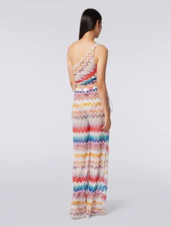 Pantalon de plage à motif ondulé avec lurex