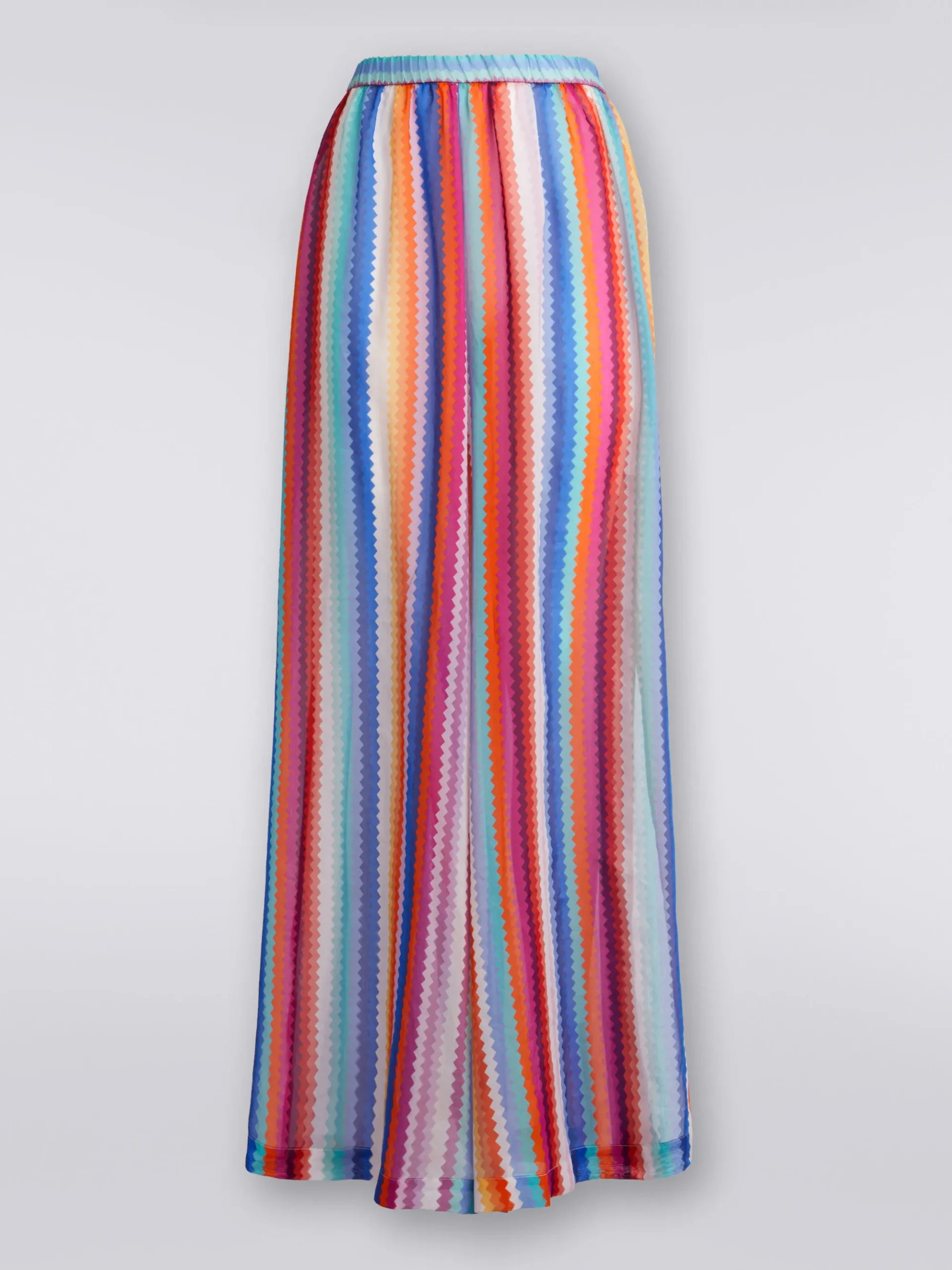 Pantalon de plage en coton et soie à zig zag