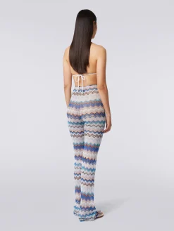 Pantalon de plage en crochet à zig zag avec lurex