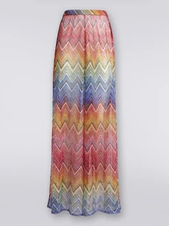 Pantalon de plage en tissu à imprimé à zig zag