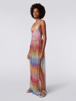 Pantalon de plage en tissu à imprimé à zig zag