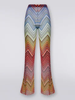 Pantalon de plage en tulle à imprimé zig zag