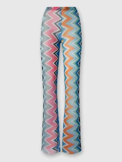 Pantalon de plage en tulle à imprimé zig-zag