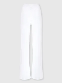 Pantalon droit à motif chevrons ton sur ton