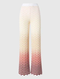 Pantalon droit à motif chevron dégradé