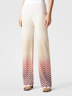 Pantalon droit à motif chevron dégradé