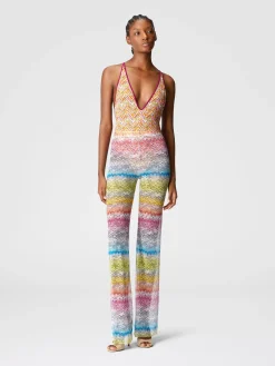 Pantalon droit en tulle imprimé