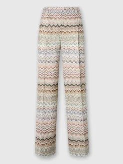 Pantalon en viscose dégradé zig zag