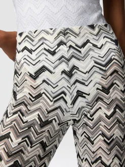 Pantalon flare en viscose mélangée zigzag flammée