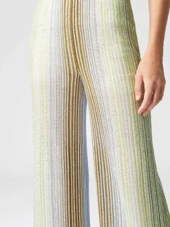Pantalon palazzo à rayures partielles avec paillettes