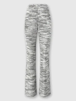 Pantalon évasé en viscose à motif lamé grec