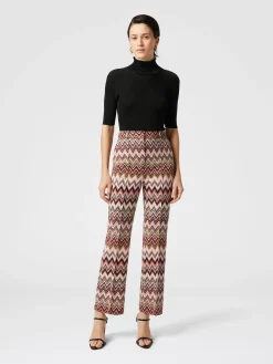 Pantalon zigzag classique avec ourlet court