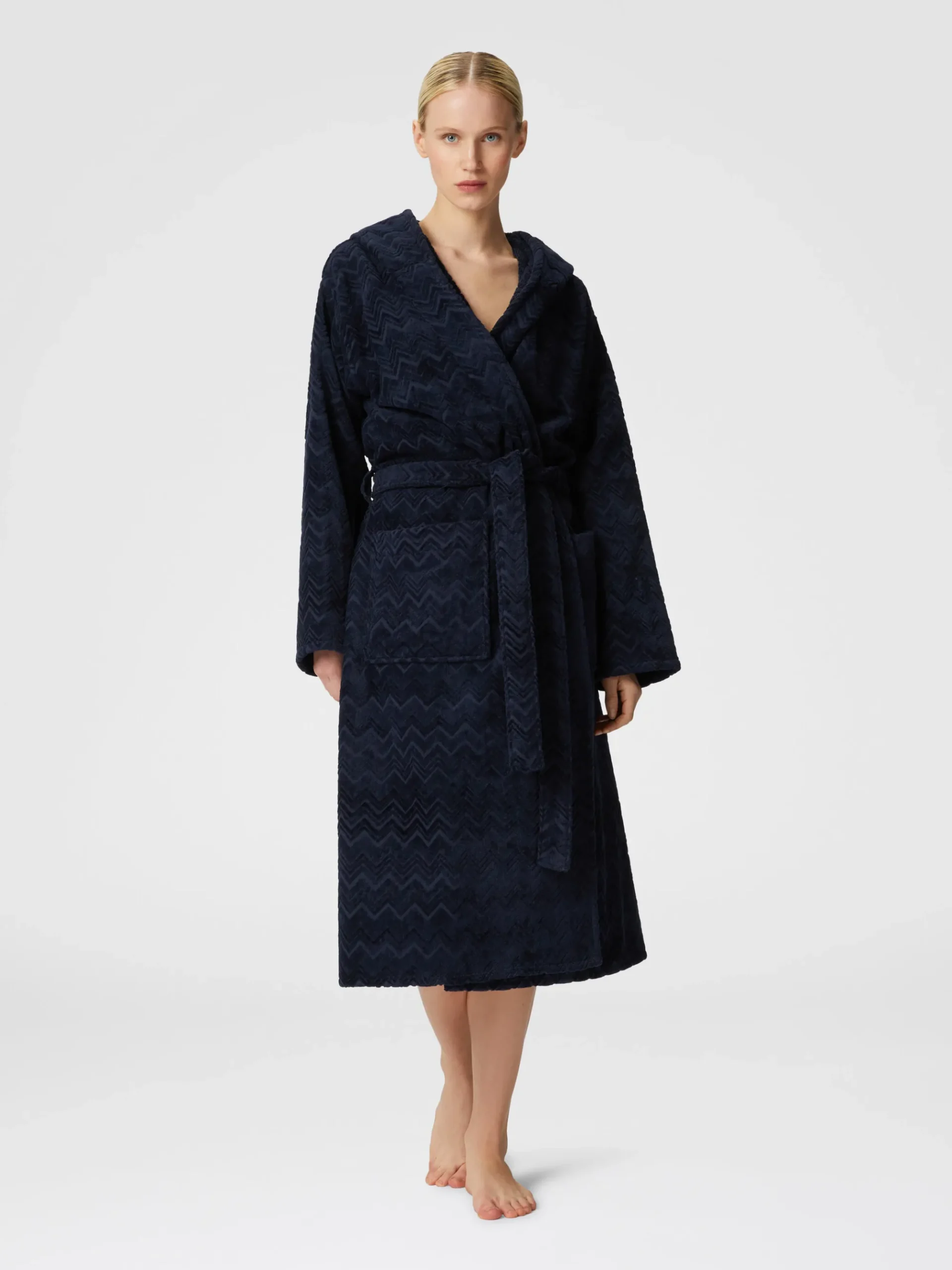 Peignoir Chalk en coton éponge zigzag