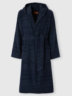 Peignoir Chalk en coton éponge zigzag