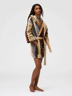 Peignoir Giacomo en coton éponge zigzag