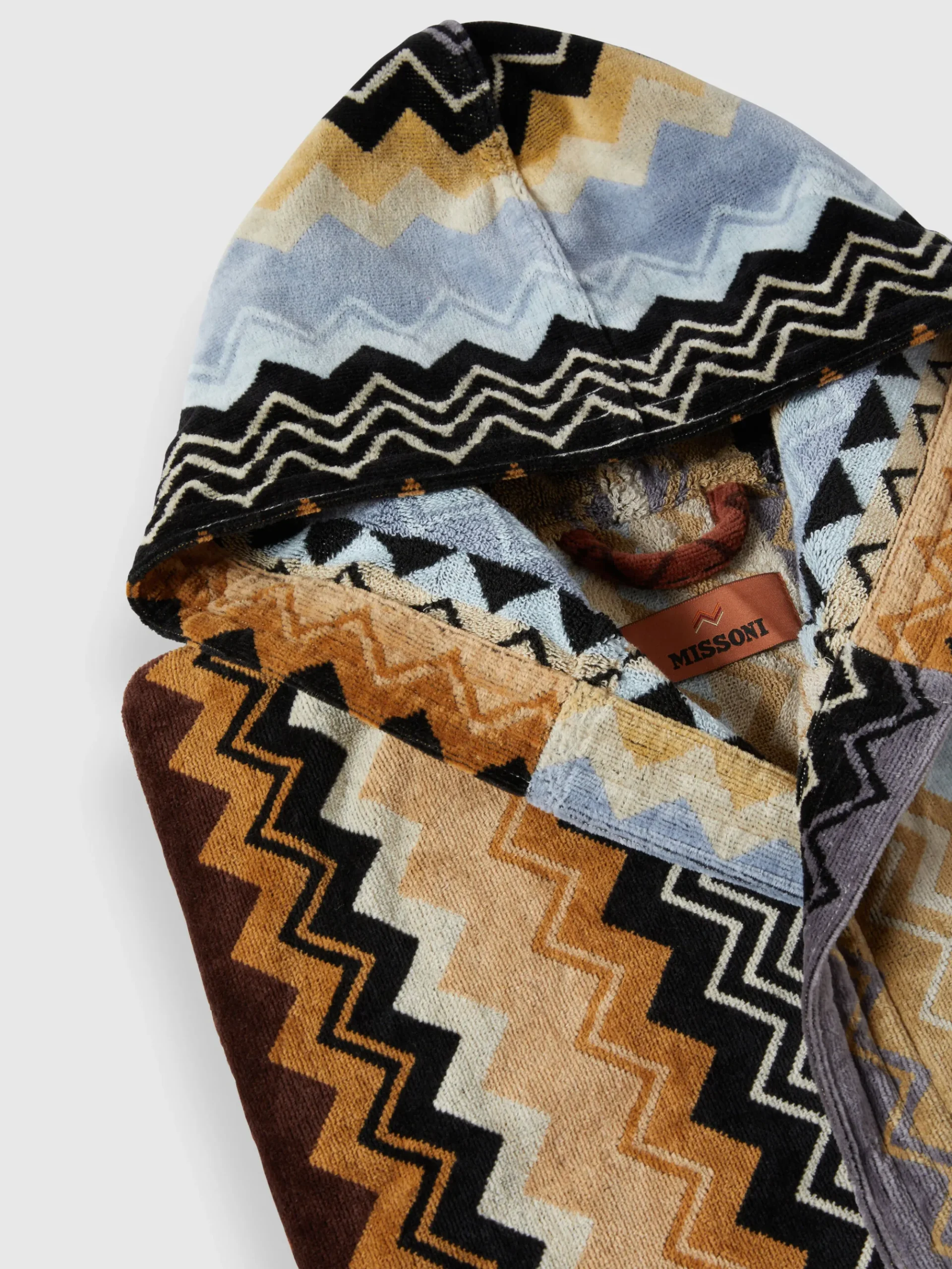 Peignoir Giacomo en coton éponge zigzag