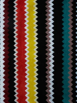 Peignoir long à capuche Curt en coton éponge à chevrons