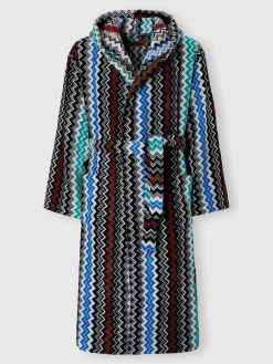 Peignoir Neoclassic en coton éponge à zigzag