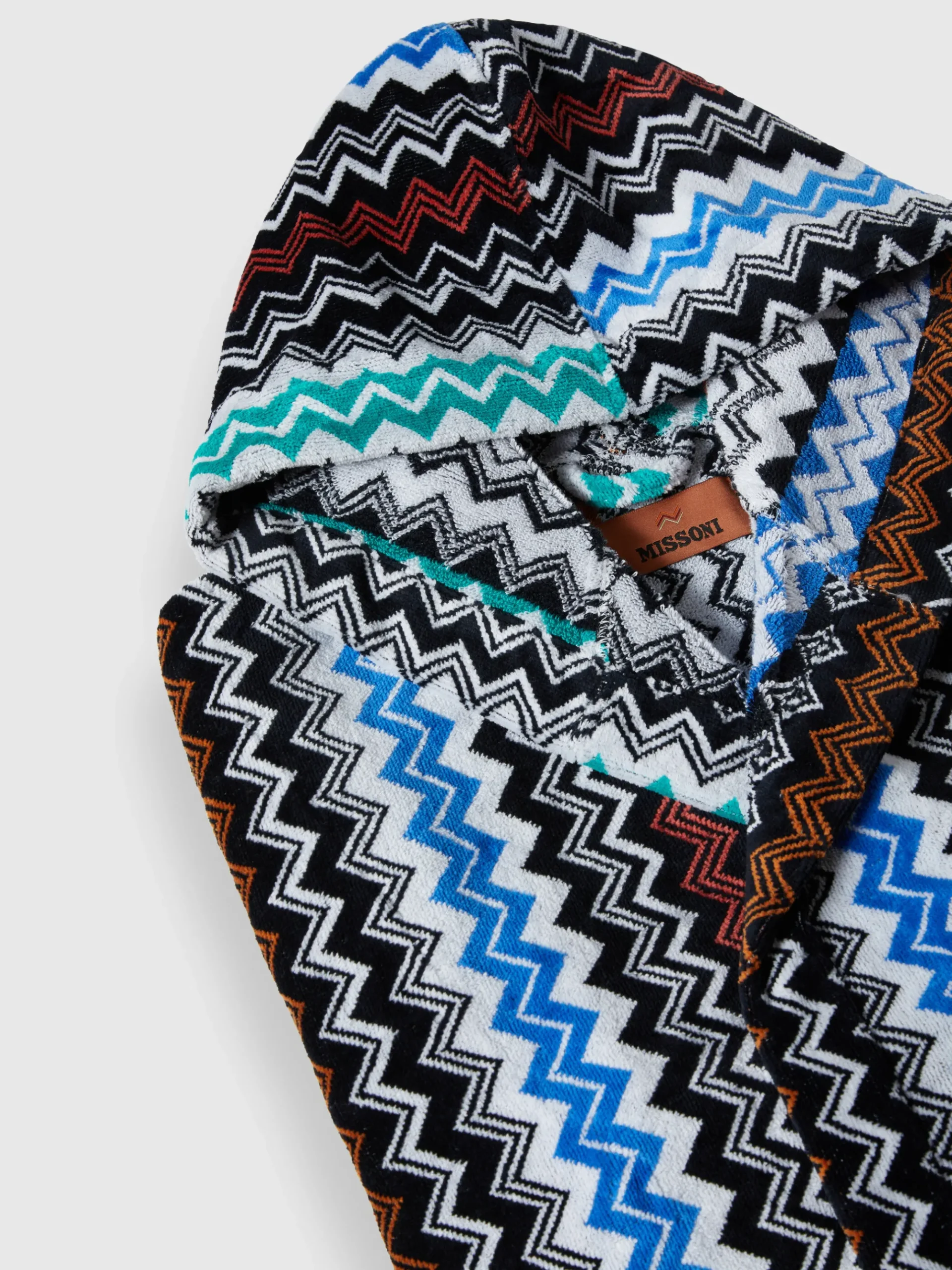 Peignoir Neoclassic en coton éponge à zigzag