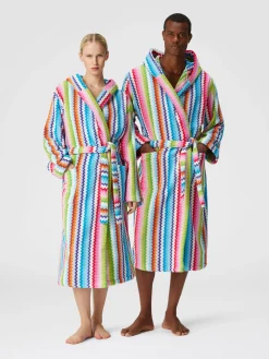 Peignoir Riverbero en éponge de coton zigzag