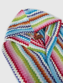 Peignoir Riverbero en éponge de coton zigzag