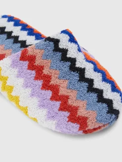 Pochette Riverbero en éponge de coton à zigzag