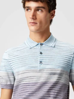 Polo en coton flammé dégradé