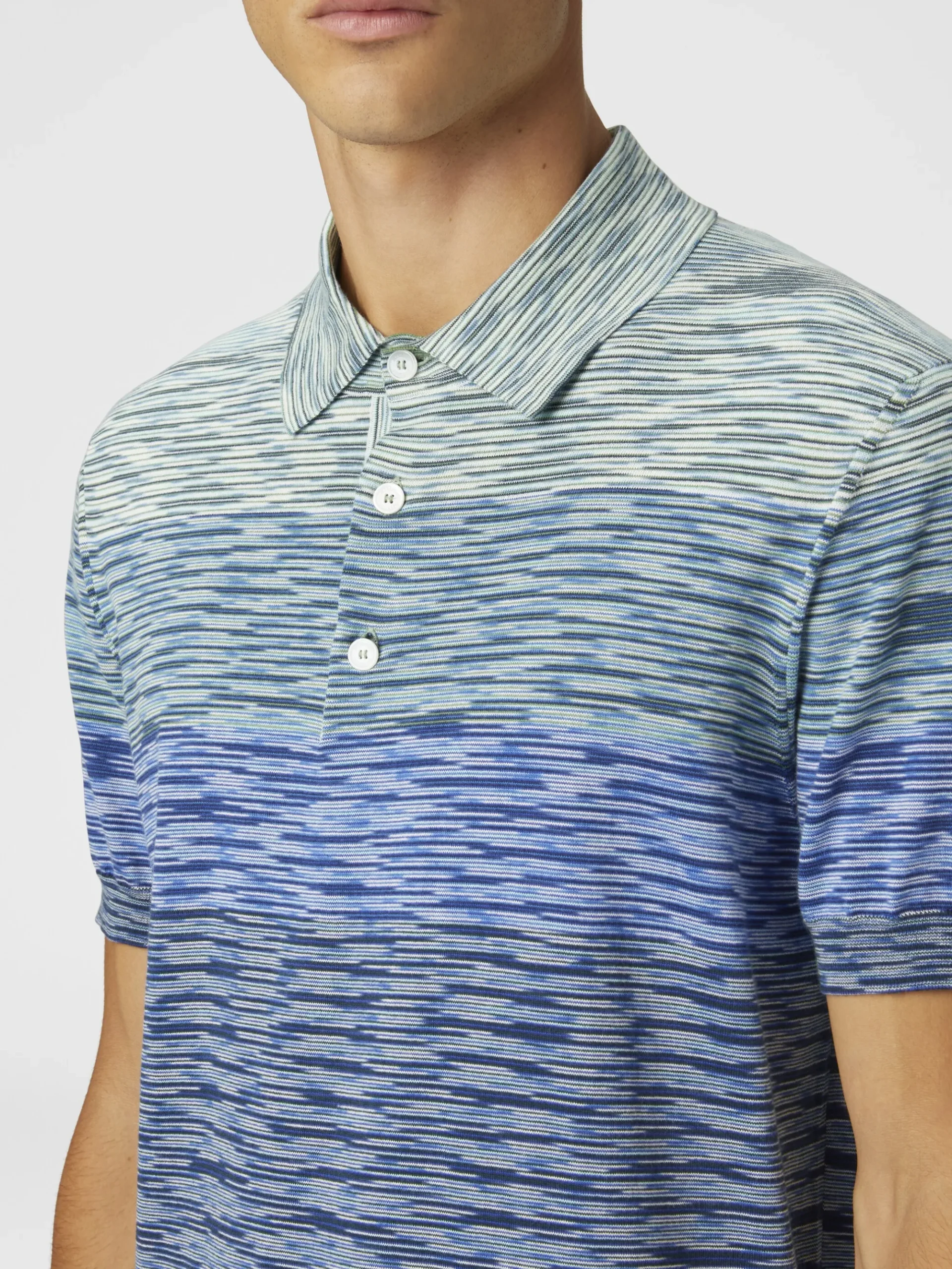 Polo en maille de coton flammé dégradé