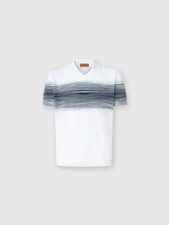 Polo en maille de coton nid d’abeille avec détail flammé