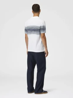 Polo en maille de coton nid d’abeille avec détail flammé