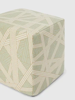 Pouf cubique Nastri 40x40x40cm avec surpiqûres contrastantes
