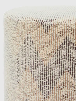 Pouf cylindrique Dinamico bouclé 40x30 cm chevron