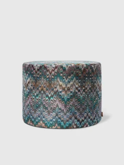 Pouf cylindrique Parrot 40x30 cm zigzag