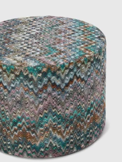Pouf cylindrique Parrot 40x30 cm zigzag