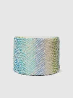 Pouf d’extérieur cylindrique Island 40x30 cm avec motif zigzag bouclé