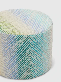 Pouf d’extérieur cylindrique Island 40x30 cm avec motif zigzag bouclé