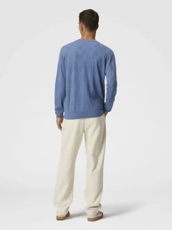 Pull en V et zigzag en cachemire ton sur ton