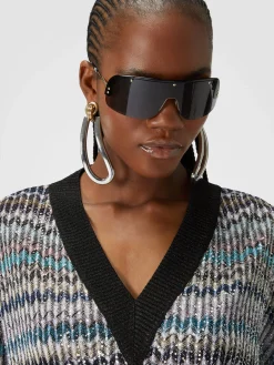 Pull oversize col V à sequins