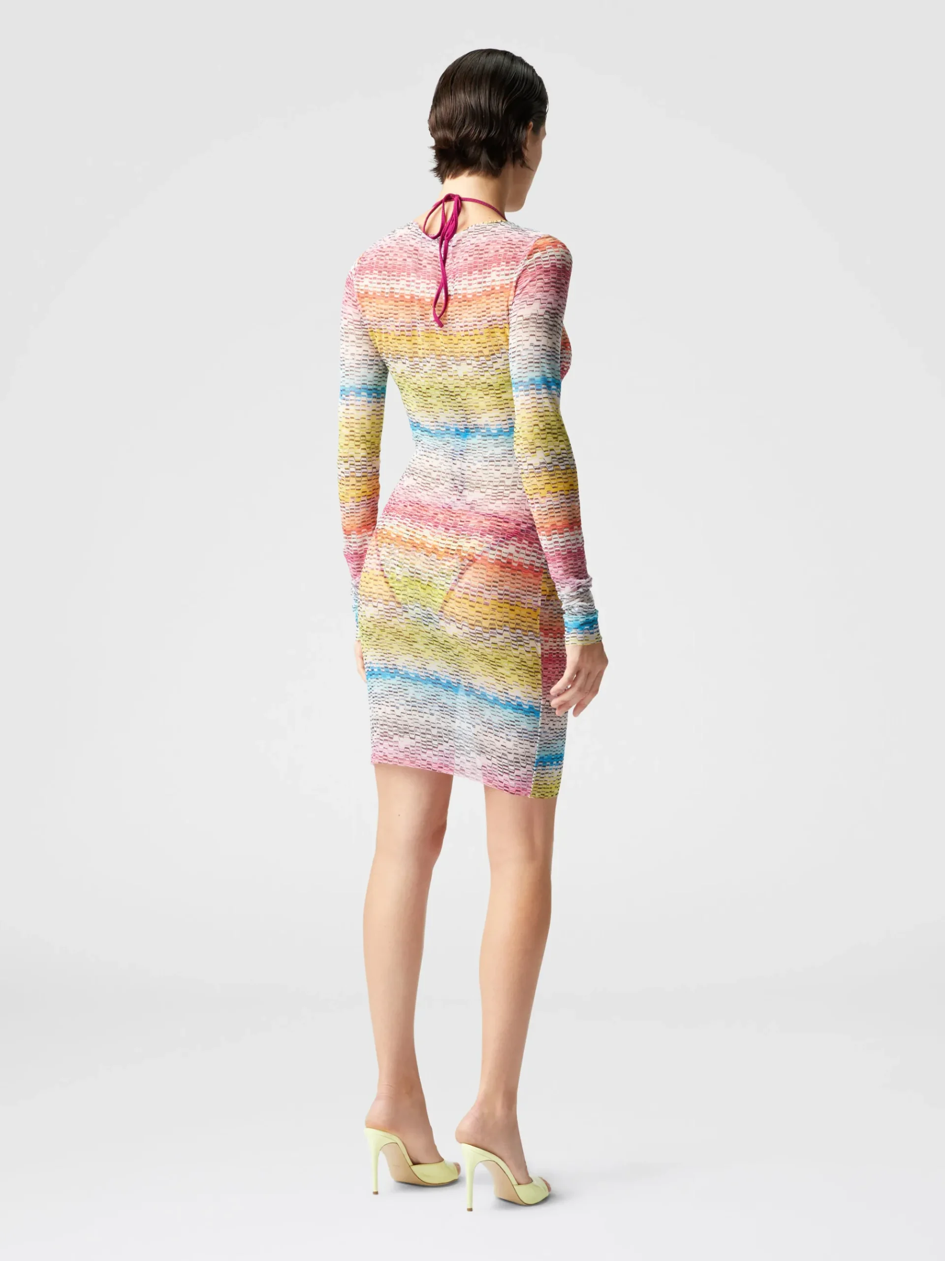 Robe à manches longues en tulle imprimé