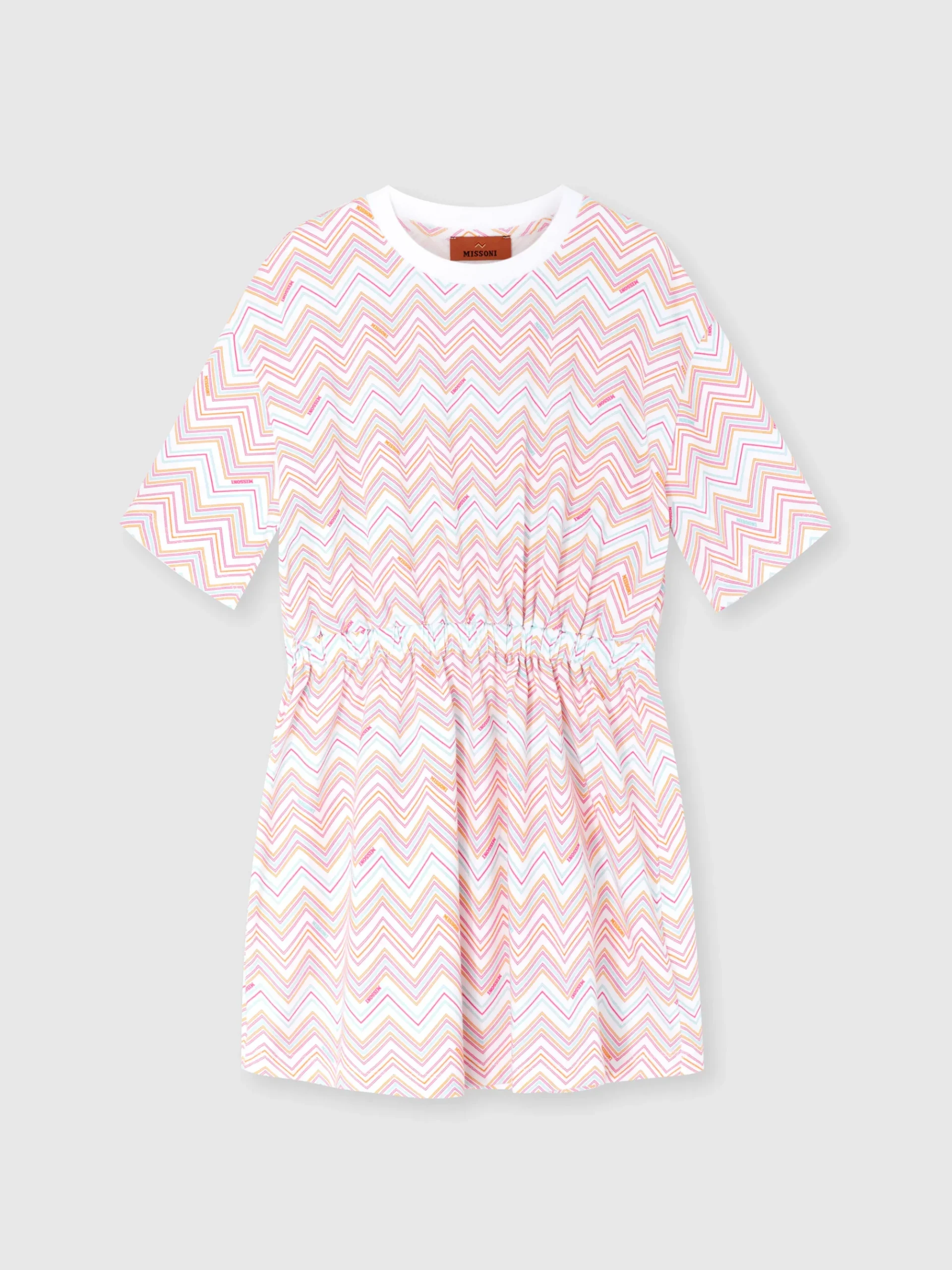 Robe avec imprimé zigzag et taille élastique