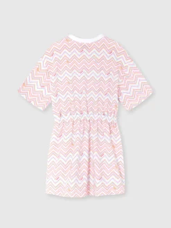 Robe avec imprimé zigzag et taille élastique