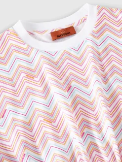 Robe avec imprimé zigzag et taille élastique