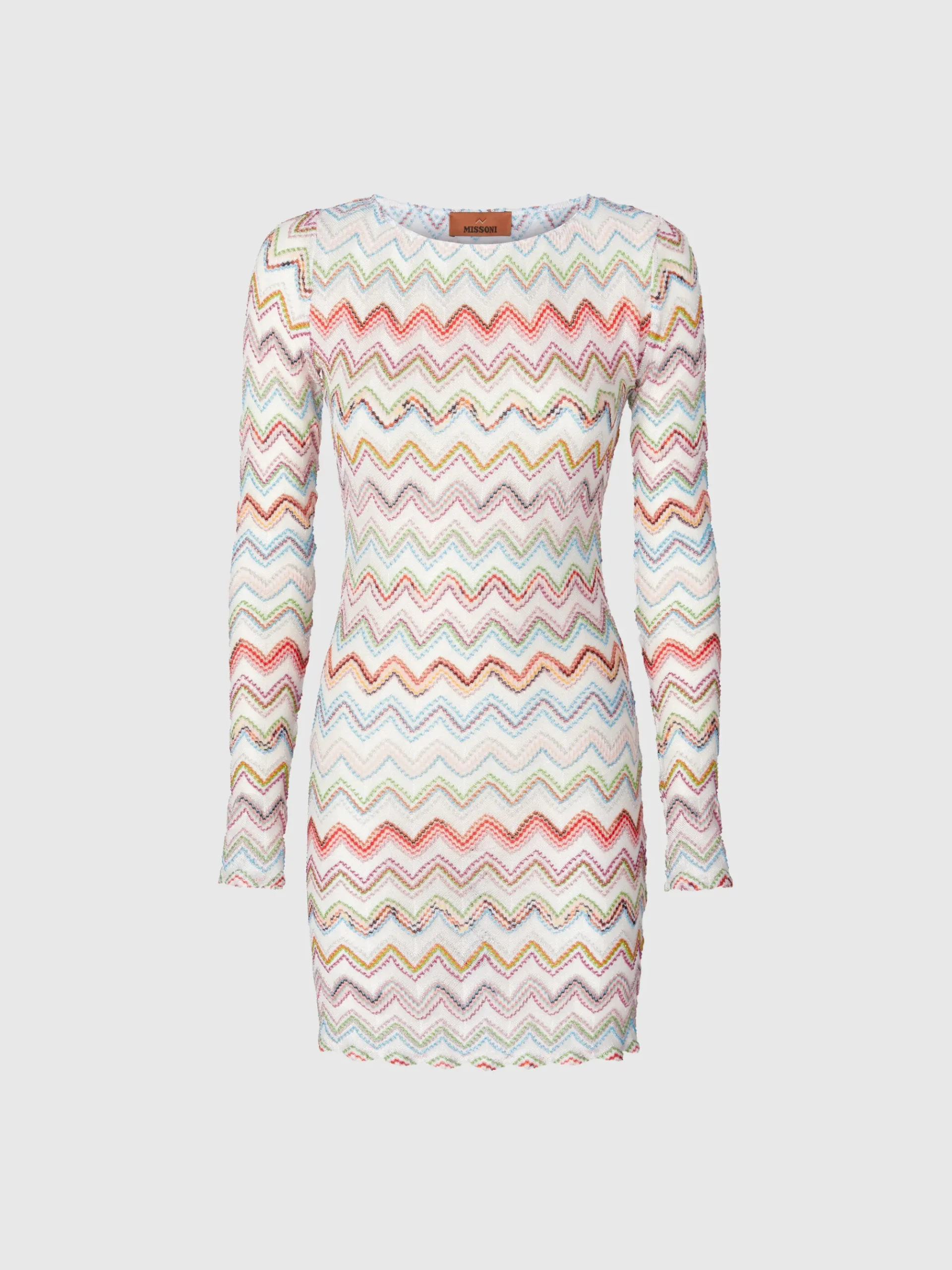 Robe courte couvrante avec zig zag lamé 3D