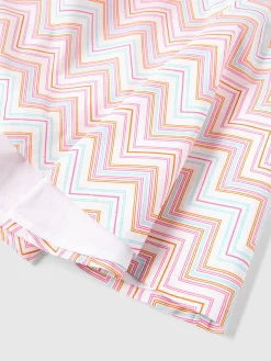 Robe courte en 100 % coton avec imprimé zigzag