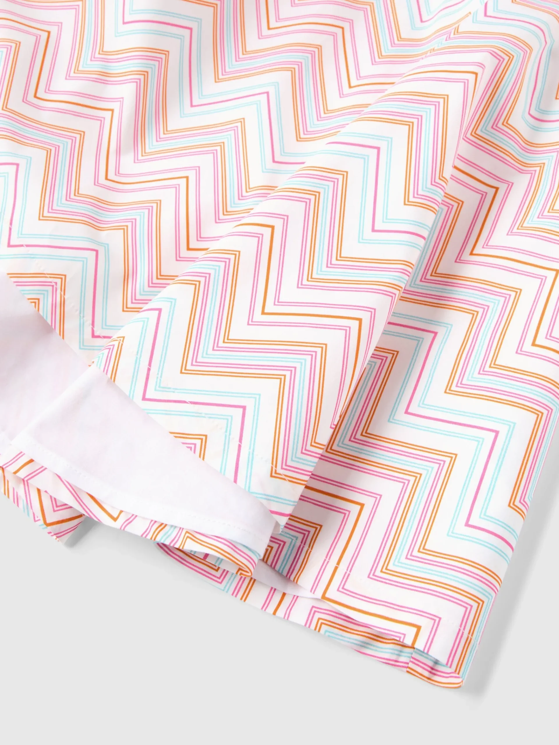 Robe courte en 100 % coton avec imprimé zigzag